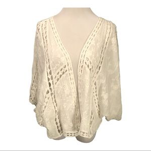 Anthropologie embroidered jacket cover up shirt